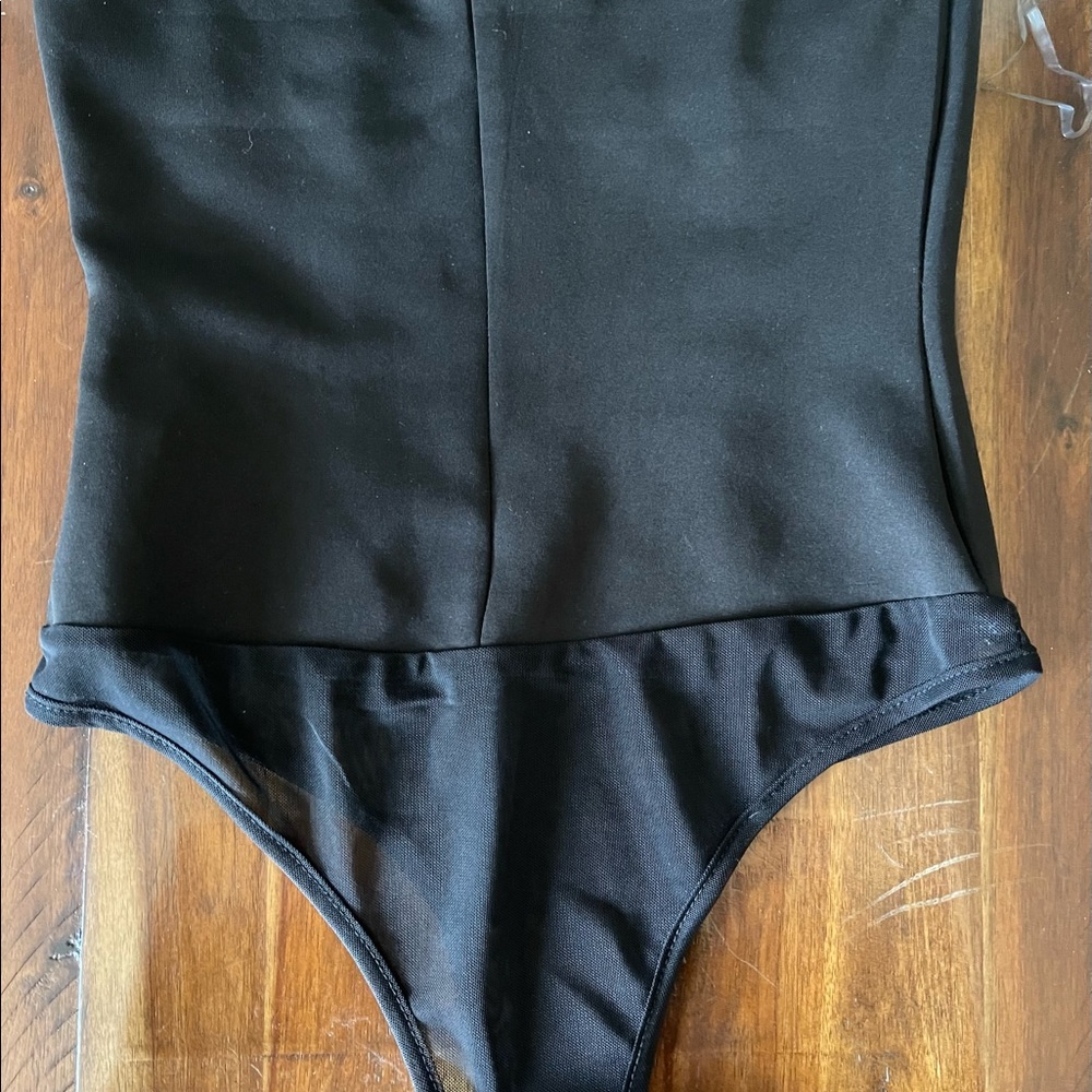 Charlotte Russe Black Bodysuit One Piece Lace Halter Neck Women's Size S - Picture 6 of 10